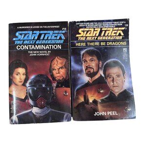 Star Trek Books The Next Generation Contamination & Here There Be Dragons PB